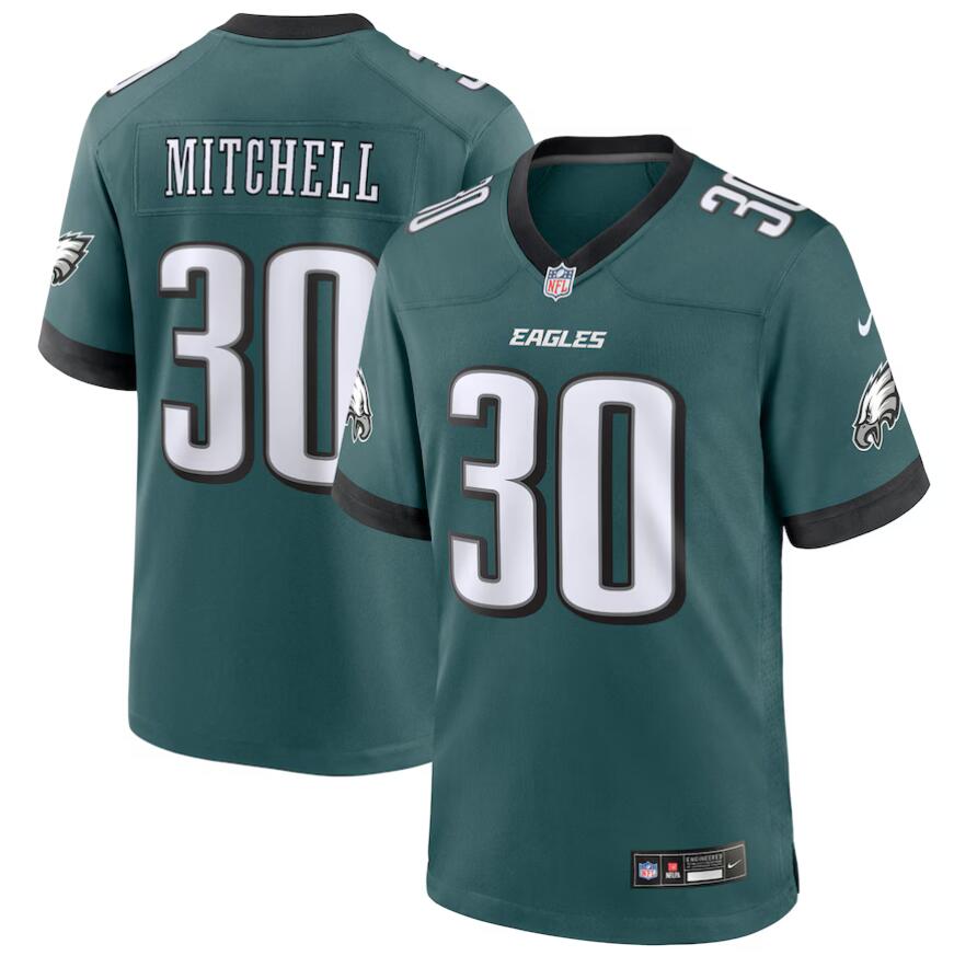Men Nike Philadelphia Eagles #30 Quinyon Mitchell Midnight Green  2024 NFL Draft First Round Pick Player Game Jersey->philadelphia eagles->NFL Jersey
